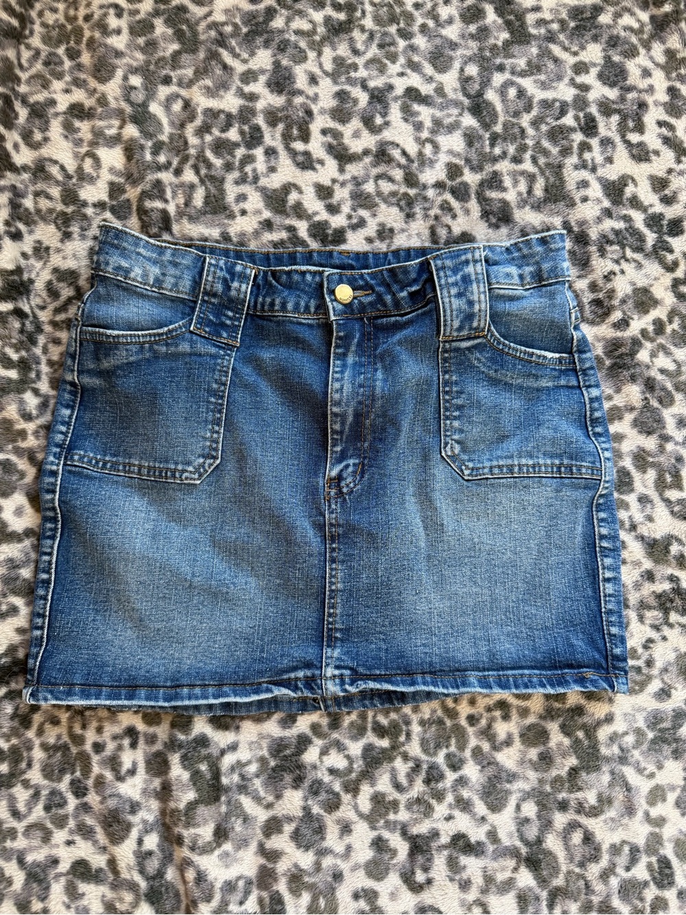 Denim Mini Skirt in Blue